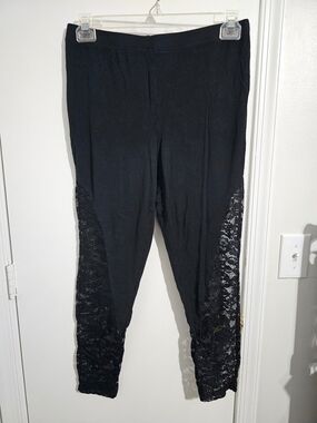 Black Lace Panel Leggings